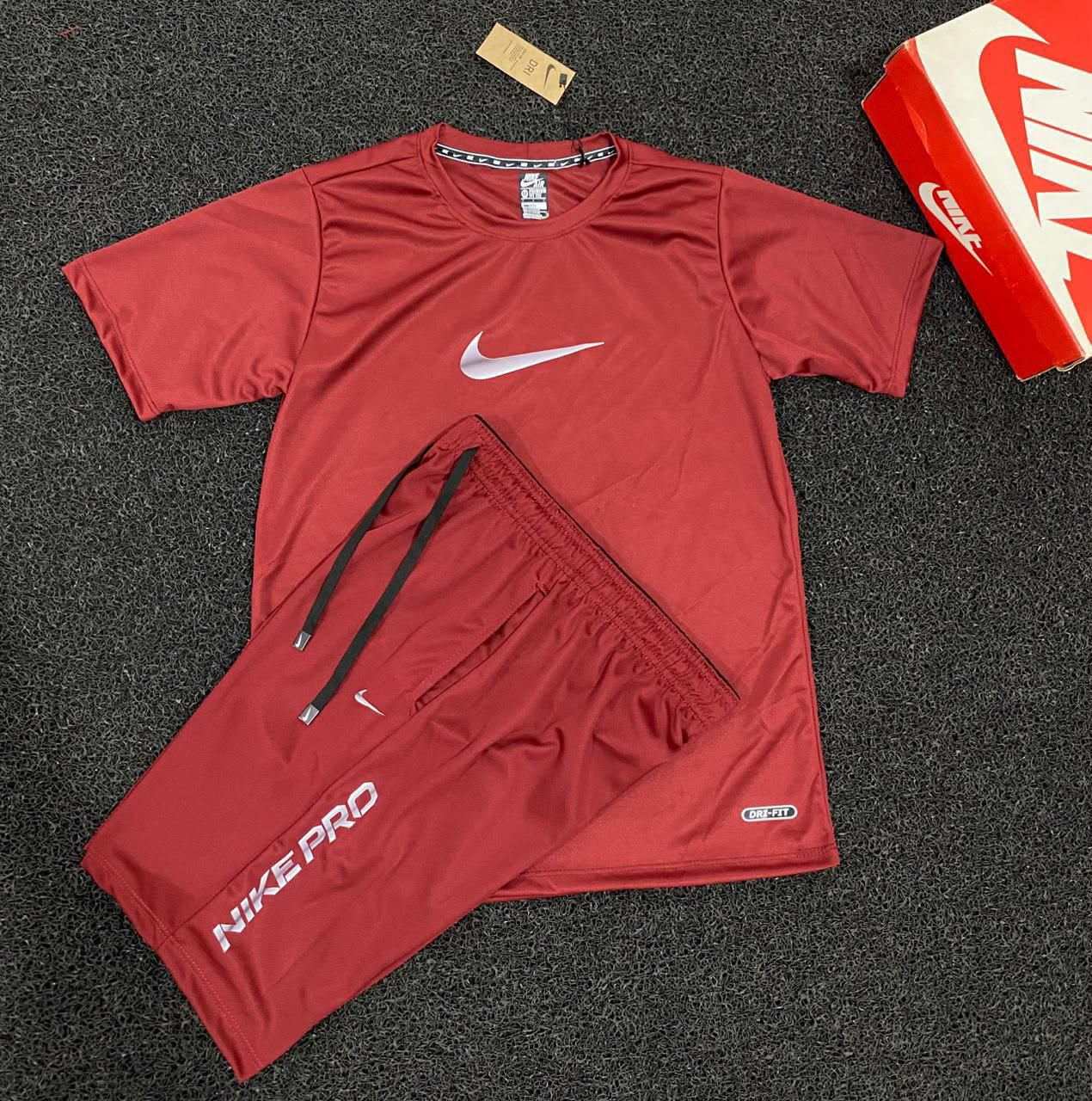 Conjunto Nike Dry-Fit Vermelho (Camiseta + Short) — Praxedes Griffes