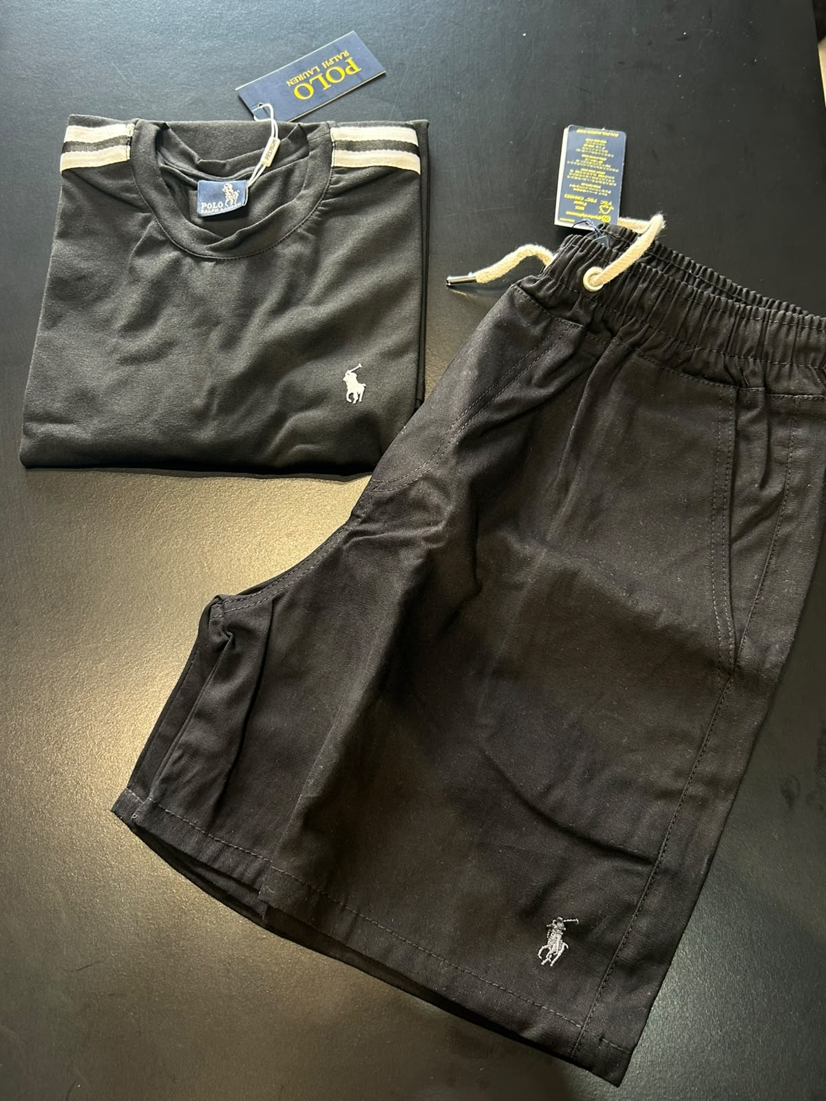 Kit All Black Polo Ralph Lauren (Camisa + Short Sarja) — kits masculino na Praxedes Griffes