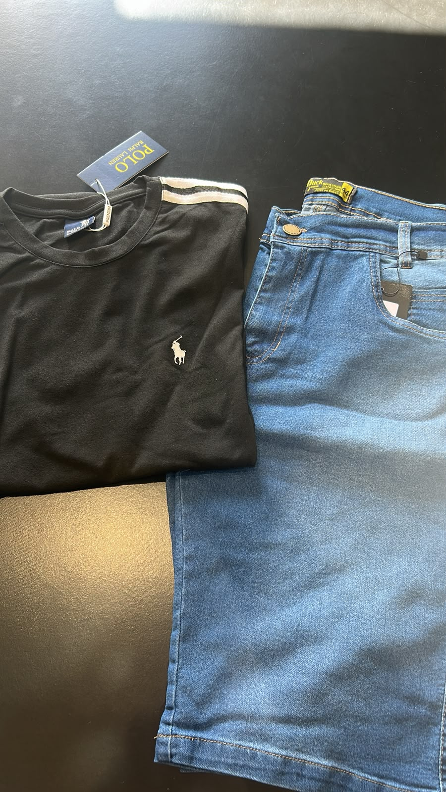 Kit Camisa Básica Premium Polo Ralph Lauren + Bermuda Jeans — kits masculino na Praxedes Griffes