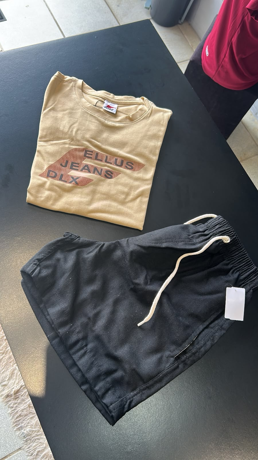 Kit Camisa Ellus Creme + Short Linho Preto (Tam. M) — Praxedes Griffes
