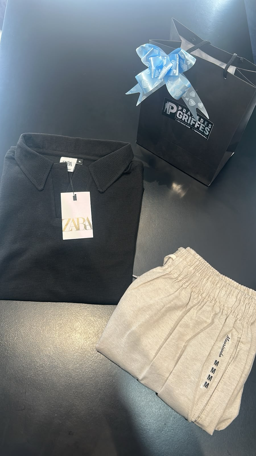 Conjunto Polo Texturizada Zara + Short em Linho — kits masculino na Praxedes Griffes